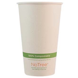 EcoChoice 16 oz. Kraft Tree Print Compostable Paper Hot Cup - 1000/Case