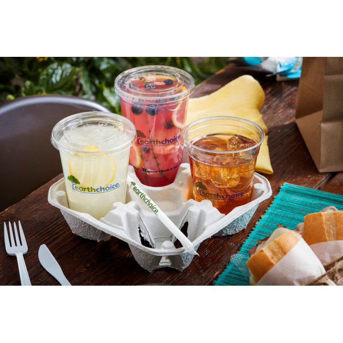 7 x 7 x 9-1/4 Natural Kraft 4 Drink Cup Carrier – 32oz Jumbo Expandable