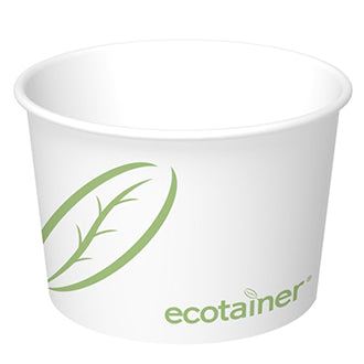 Graphic Packaging 116408013 16 oz Ecotainer To Go White Paper Soup  Containers - 4 1/2Dia x 3H