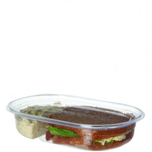 Eco-Products PLA Clear 2 Compartment Deli Lid Snack Container - 32