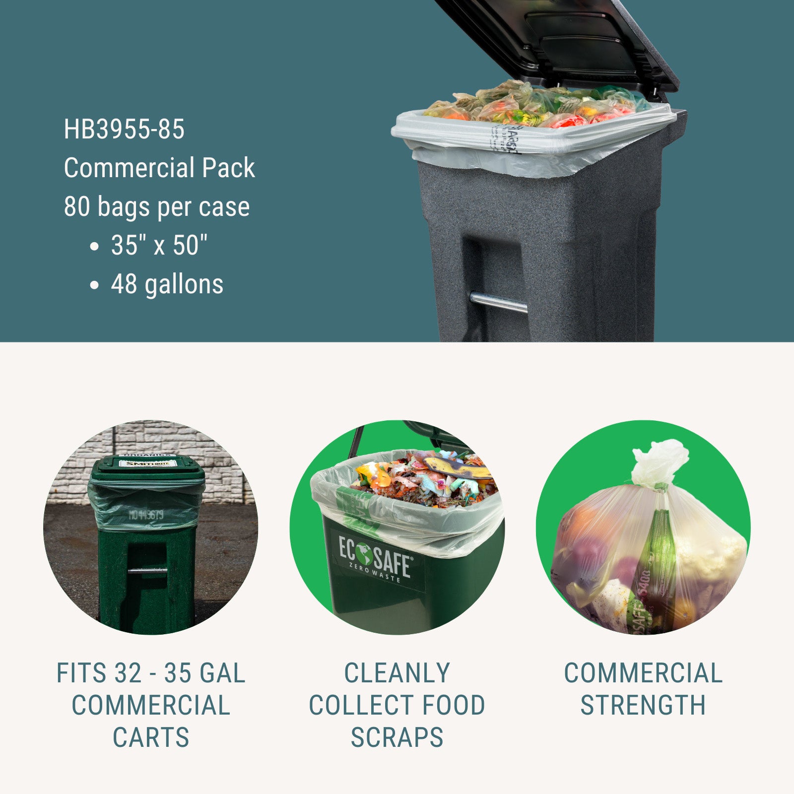 ECO II Industrial Garbage Bag - 35 x 50 - Clear - 50-Pack 16887-5