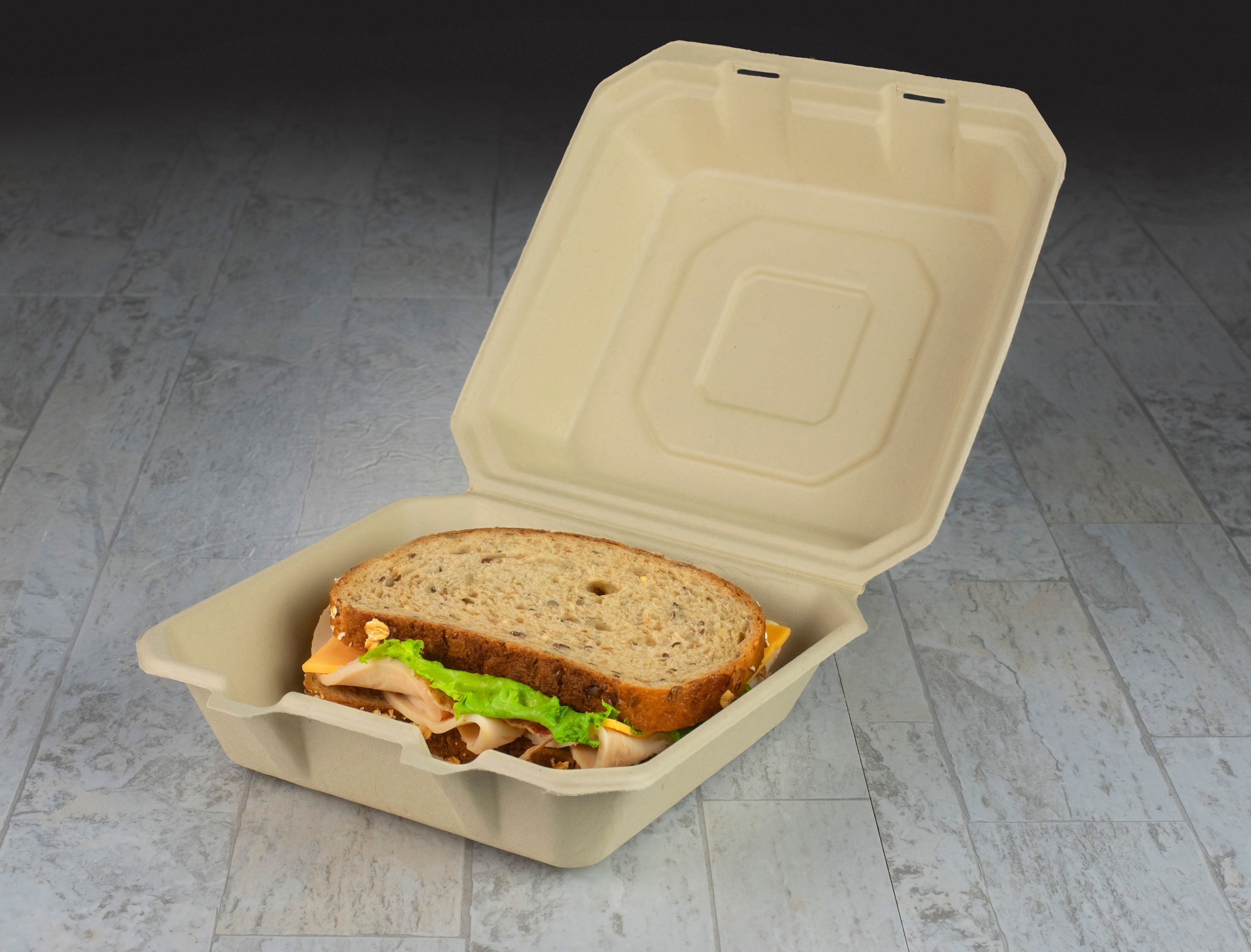 Harvest Food Packaging  CR Rectangle Series Biodegradable Food Container,  Compostable Food Container, Sustainable Food Packaging