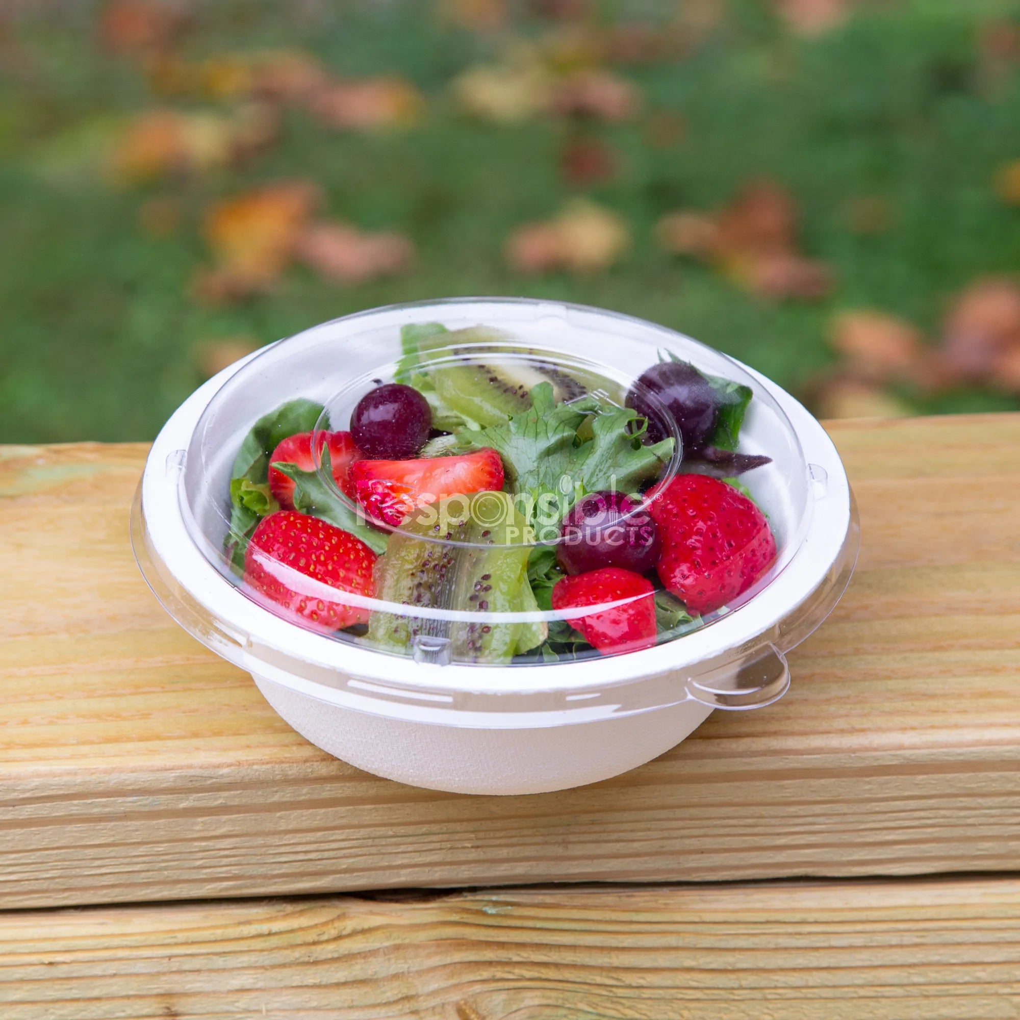 Eco-Products EP-SBS64 64 oz. Clear Compostable Plastic Salad Bowl