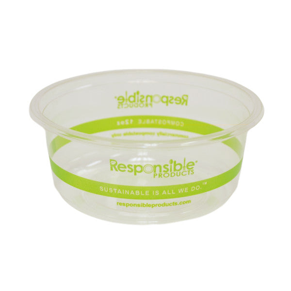 Custom Printed 8 oz Compostable PLA Round Deli Containers World Centric