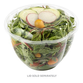 Renewable and Compostable Salad Bowls with Lids, 32 oz, Clear, Plastic,  50/Pack, 3 Packs/Carton - Zerbee