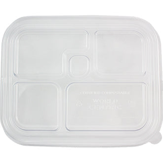 World Centric 5-Compartment Compostable Fiber Bento Box - 300/Case