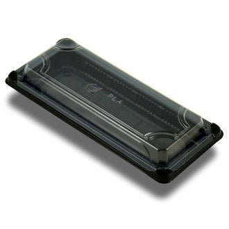 Sushi Tray and Lid PLA Black 15,0x23,0 cm (600 Units)