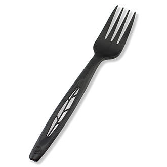 Choice Medium Weight Black Wrapped Plastic Cutlery Set with Knife, Fork,  and Spoon - 50/Pack