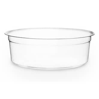 4 oz Oval Clear Plastic Deli Cup - with Spork in Lid - 4 1/2 x 2 3/4 x 2  3/4 - 100 count box