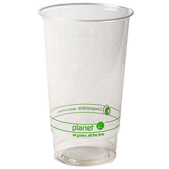 Biodegradable PLA Plastic Cups with Dome/Flat Lids, Clear/Iced