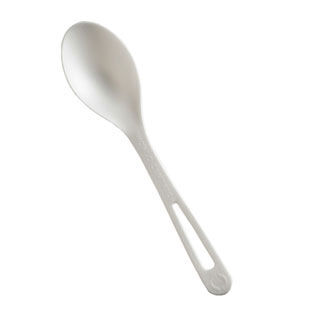 World Centric TPLA Compostable Cutlery, Spoon, 6, White, 1,000/Carton