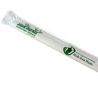 8.25 inch (6mm dia) Compostable PLA Single Wrapped Straw – 5000