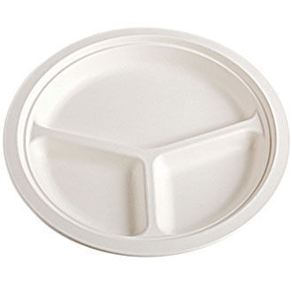 Green Earth - Natural Bagasse (Sugarcane Fiber) Tree Free 10 Paper Plate / Biodegradable / Compostable (500 Counts Disposable Plates)