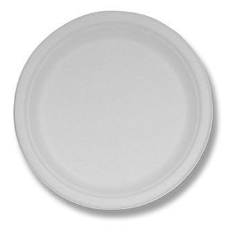 Plant-Based Pearl White Compostable Plates, 9 Inch Round