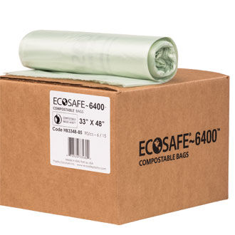 33 x 39 x 0.88 mil Green Eco-Friendly Poly Trash Can Liners