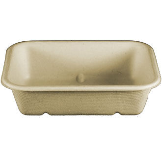 6.5 x 5 Fiber Food Tray, Natural Plant Fiber