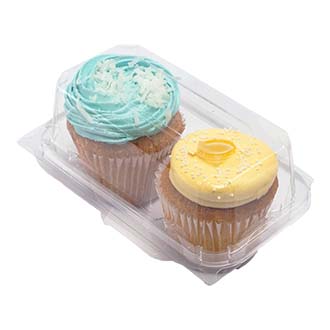 Pack x 25 6 Cup Cake / Muffin Container with hinged lid