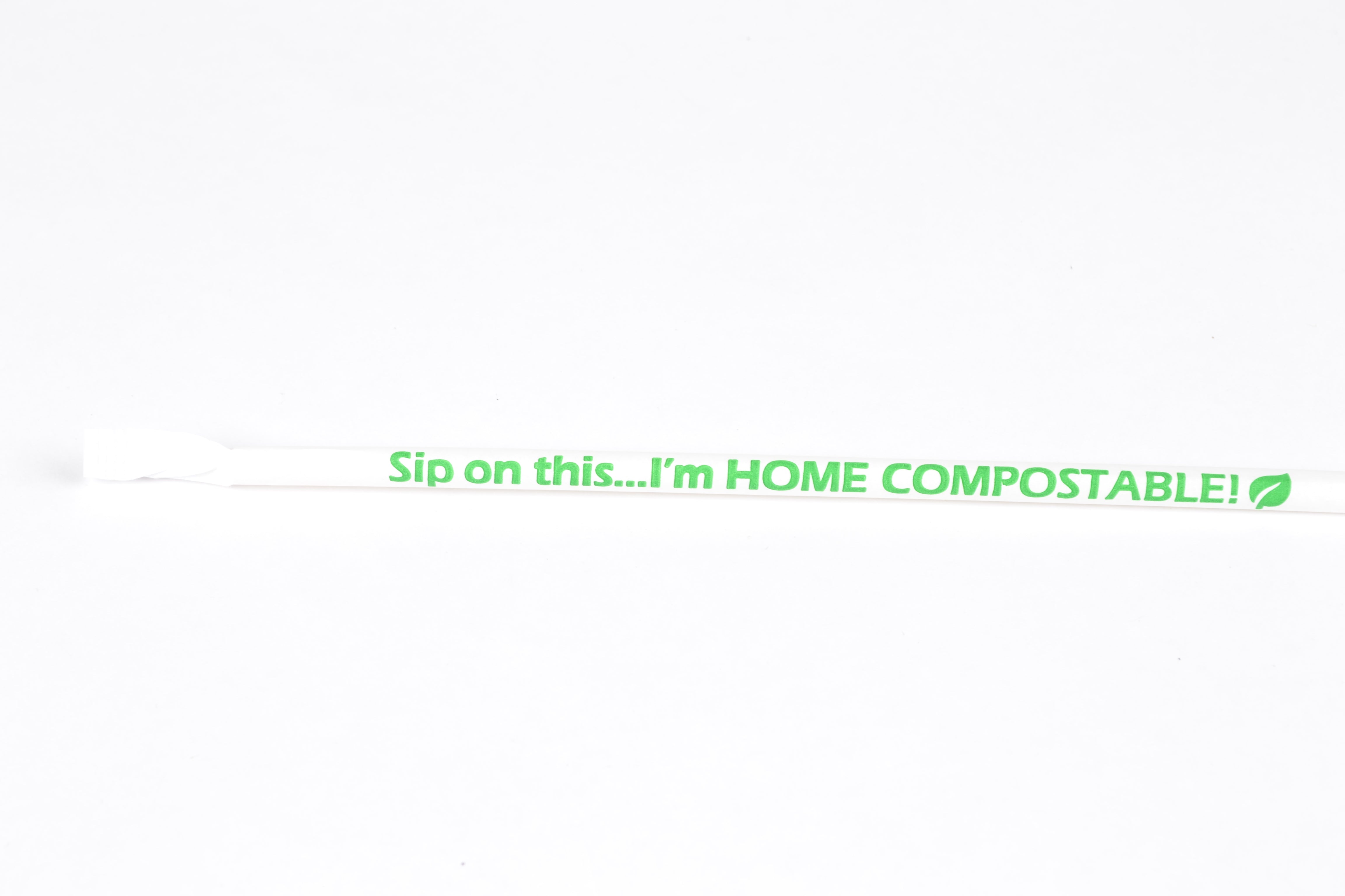 Compostable Straw – Clear Unwrapped Jumbo PLA 7.75″