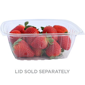 Eco-Products Clear Disposable Rectangular Deli Container with Lid,  Eco-Friendly Compostable PLA Plastic Food Container, 32 oz, Case of 200