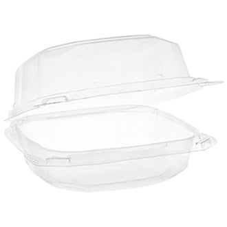 Choice 16 oz. Clear RPET Hinged Deli Container - 200/Case