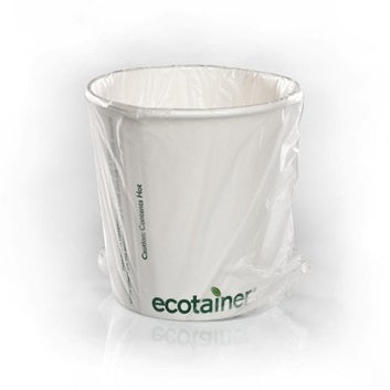 EcoChoice 10 oz. Kraft Tree Print Hot Cup and Lid - 100/Pack