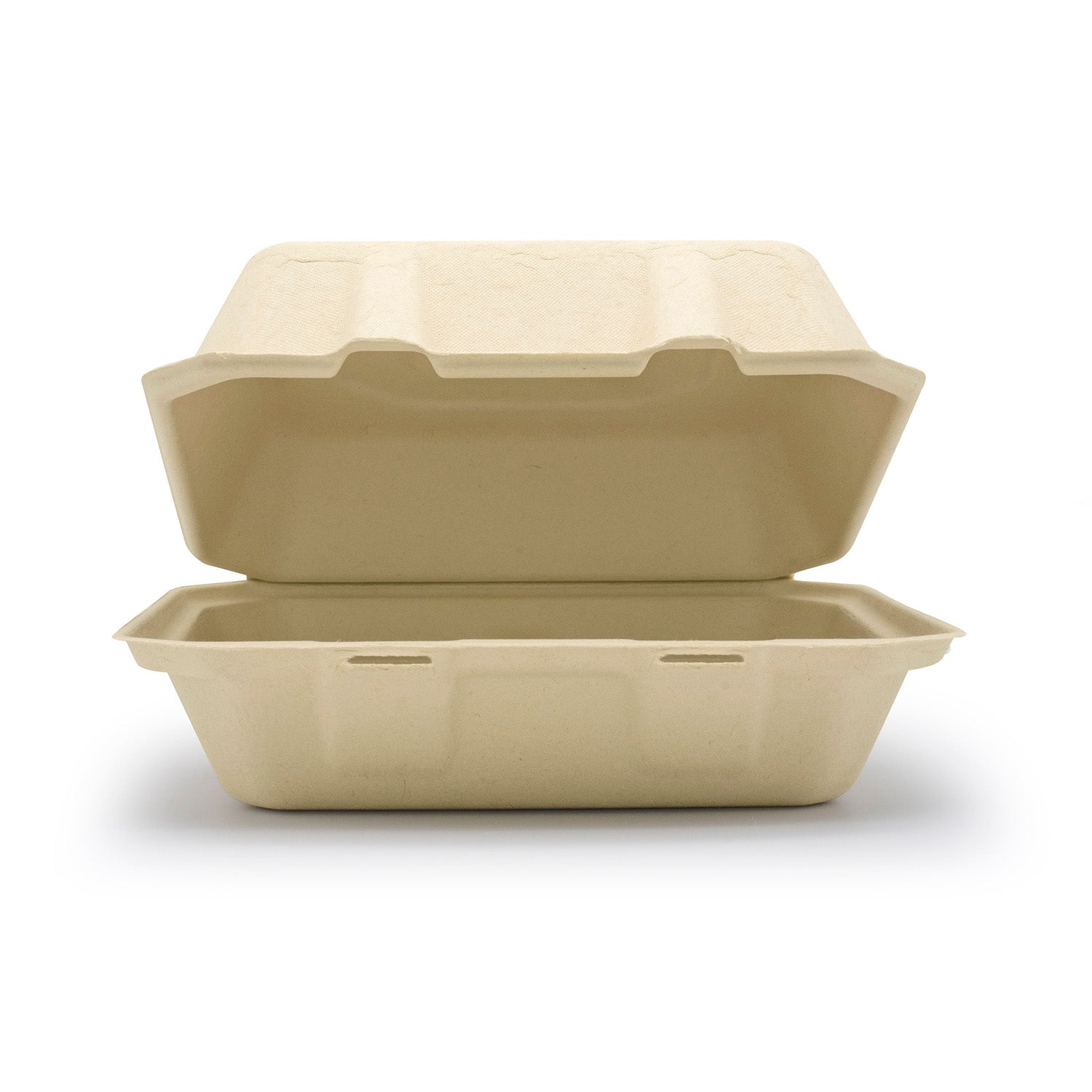 Compostable 3-Compartment Hinged Clamshell Take Out Food Containers 9x9x3,Heavy Duty Quality Square Disposable to Go Containers, Eco-Friendly