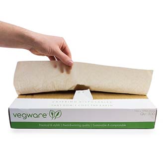 Vegware Sustainable 12 x 12in Waxed Kraft Deli Sheets (Case of 3000)