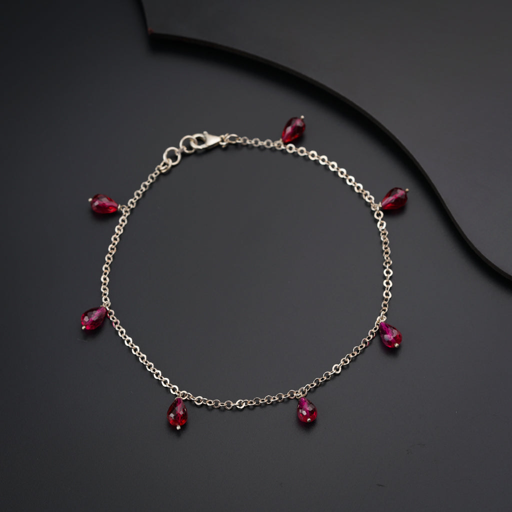 Genuine Ruby Anklet 14k Rose Gold Filled Red Ruby Gemstone Ankle Brac   Aziza Love