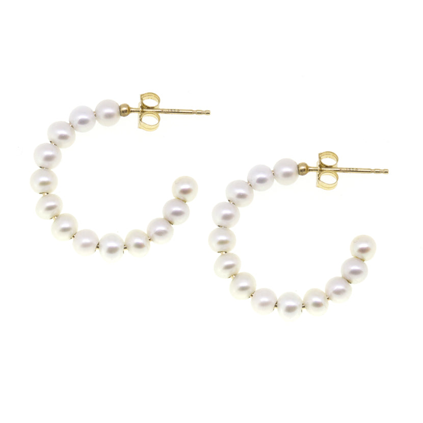 Medium Baby Pearl Hoop Earrings – POPPY FINCH