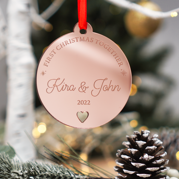 personalised first christmas bauble