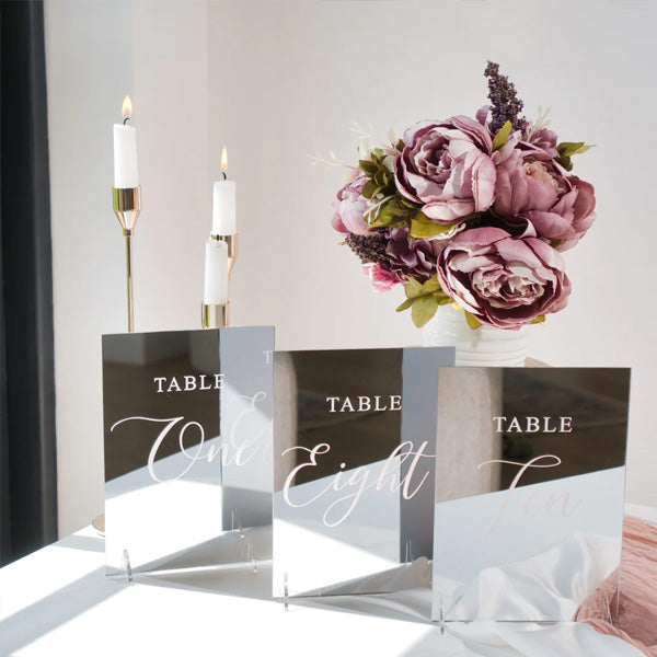 Mirror Table Numbers With Stands