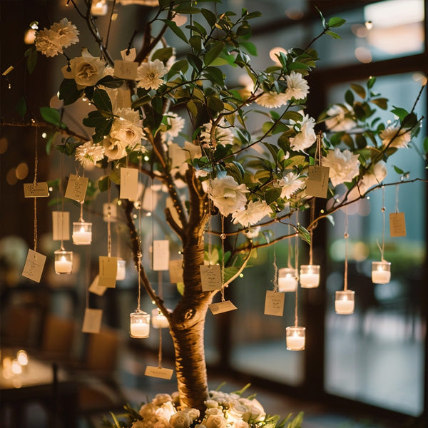 wedding wish tree with hanging notes