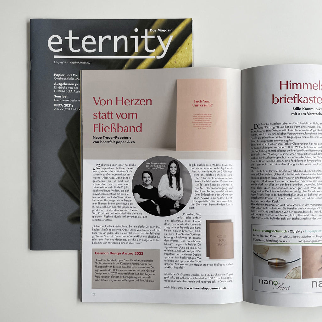 heartfelt in der eternity 2021 Presseclipping