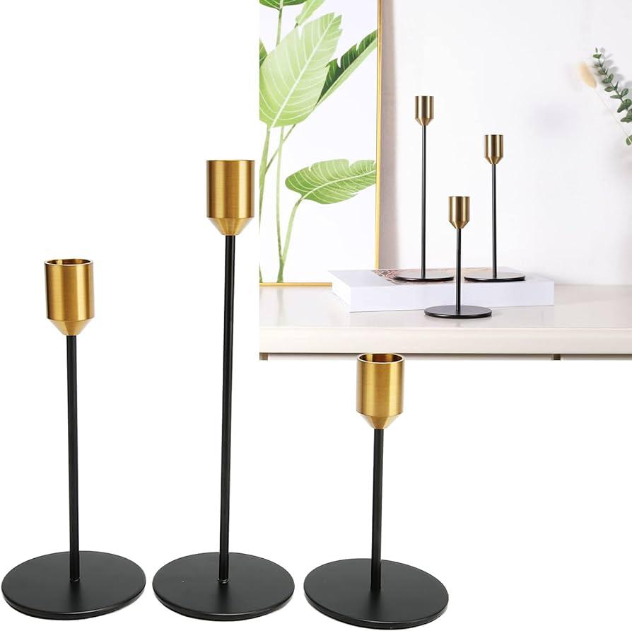  3pcs Metal Taper Candlesticks | Home Décor - Homehatchpk