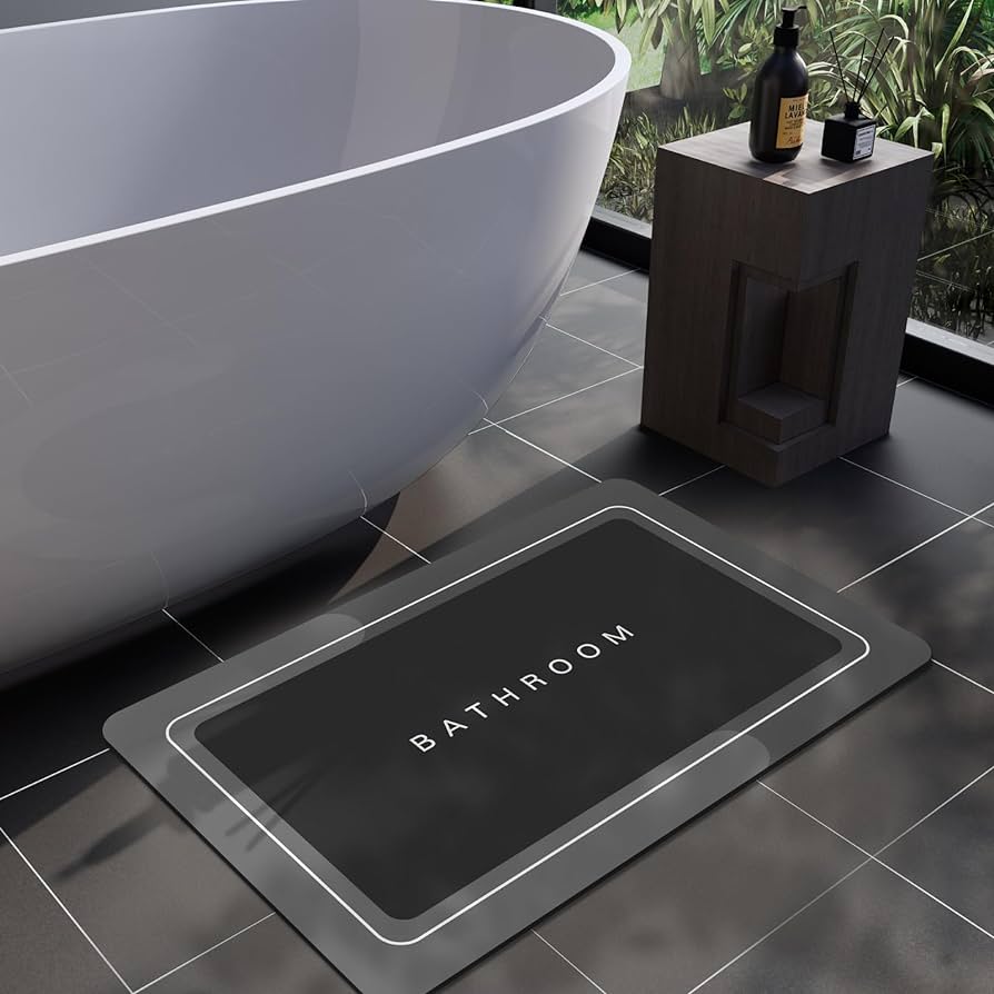 Rectangle Quick Dry Absorbent Anti-slip Bathroom Door Mat - Home Hatch