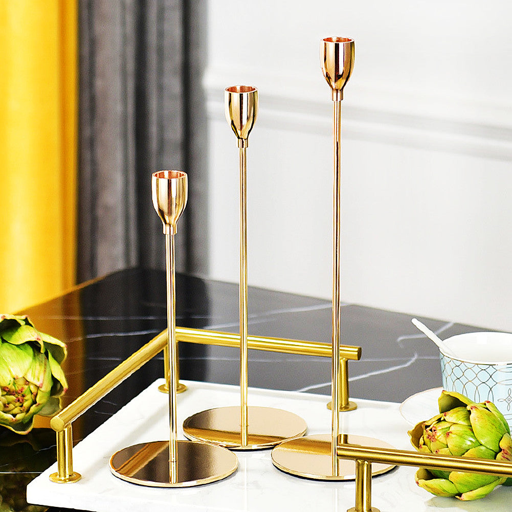 3pcs Metal Taper Candlesticks | Home Décor - Homehatchpk