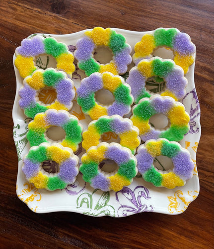 Gluten Free King Cake Donuts | Recipe | Gluten free king cake, King cake,  Soft frosted sugar cookies