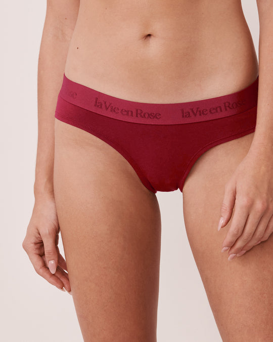 Buy La Vie En Rose Cotton and Logo Elastic Band Thong Panty Online