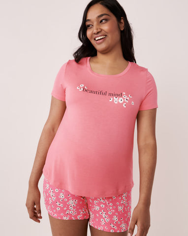 La Vie en Rose Soft Knit Jersey T-Shirt Sleepwear Conch Shell – La En Rose