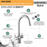 Kara Centre Hole Basin Mixer with Medium (15 inches) Round Swivel Spout Faucet features and benefits
