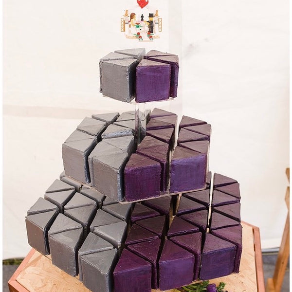 Geometric Wedding Cake Tower - Cotswold Field of Dreams - Vanilla Pod Bakery