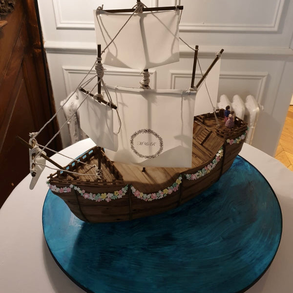 Tall Ship Wedding Cake - Slaughters Manor - Vanilla Pod Bakery