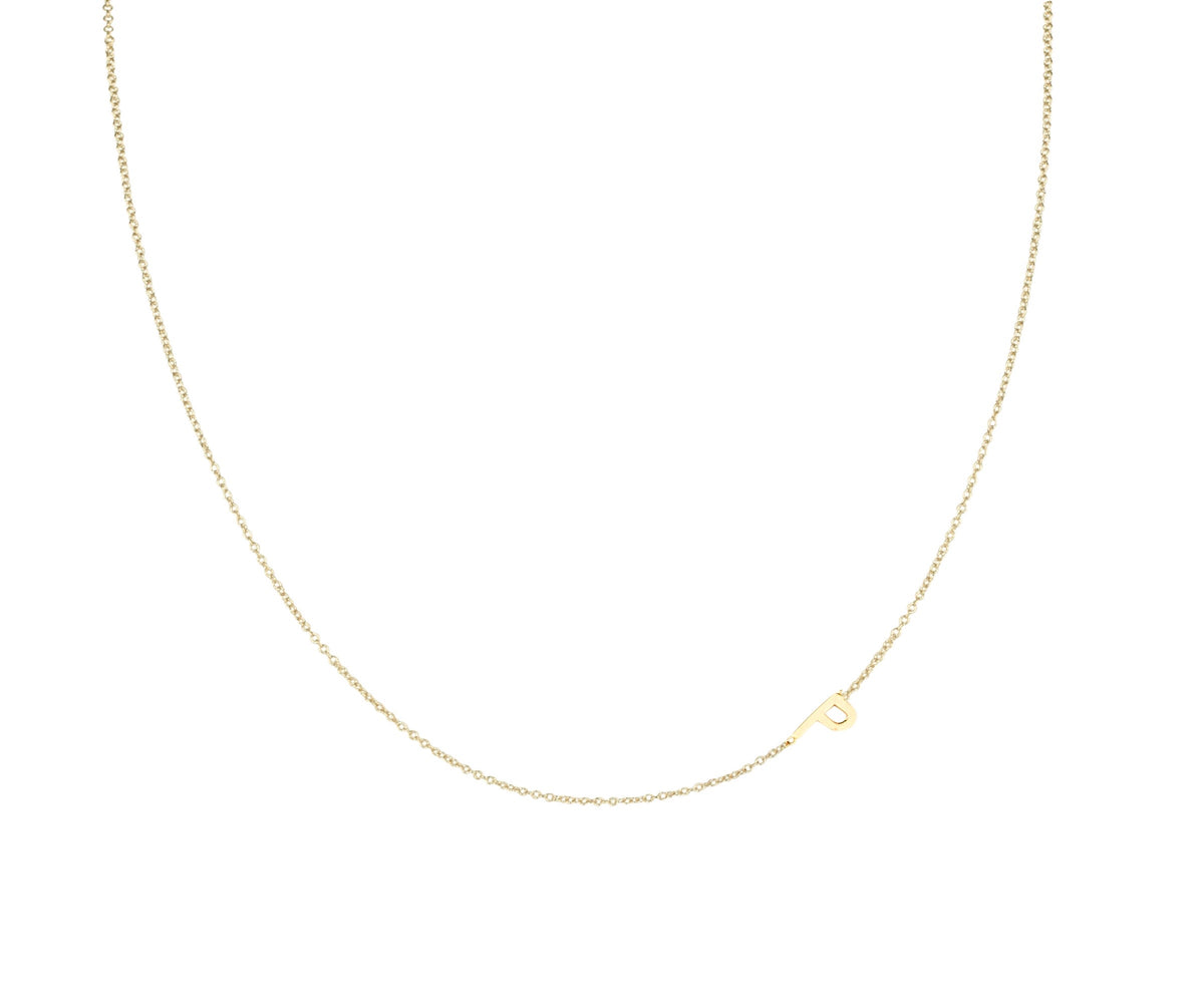 14K Solid Gold Letter Necklace – Parpala Jewelry