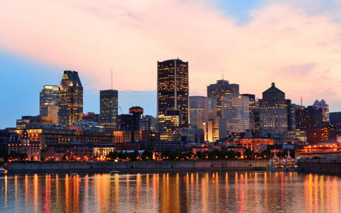 The downtown skyline of Montreal, Quebec.