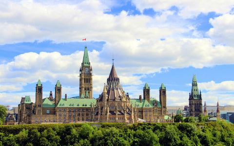 Parliament Hill buildings in Ottawa.