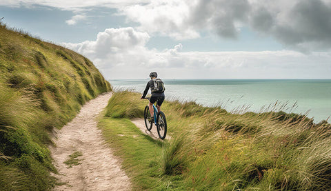 A cyclist enjoying the health benefits of cycling