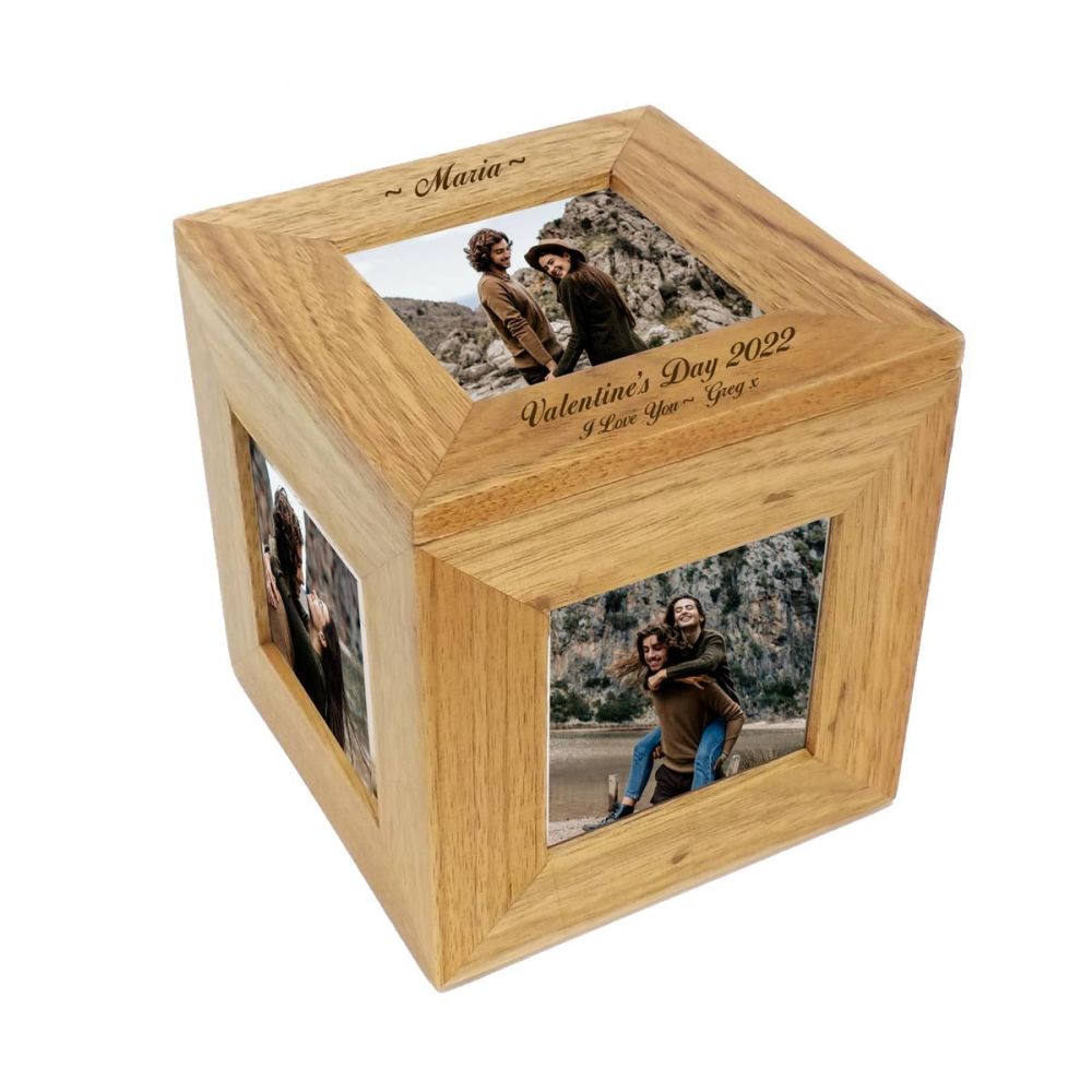 exciting Lives - Personalised Cube Photo Frame - Gift for Birthday,  Anniversary, Valentines, Mother's Day - for Girlfriend, Boyfriend, Husband,  Wife, Friends, Mother - 10.5 x 10.5 cm : Amazon.in: Home & Kitchen