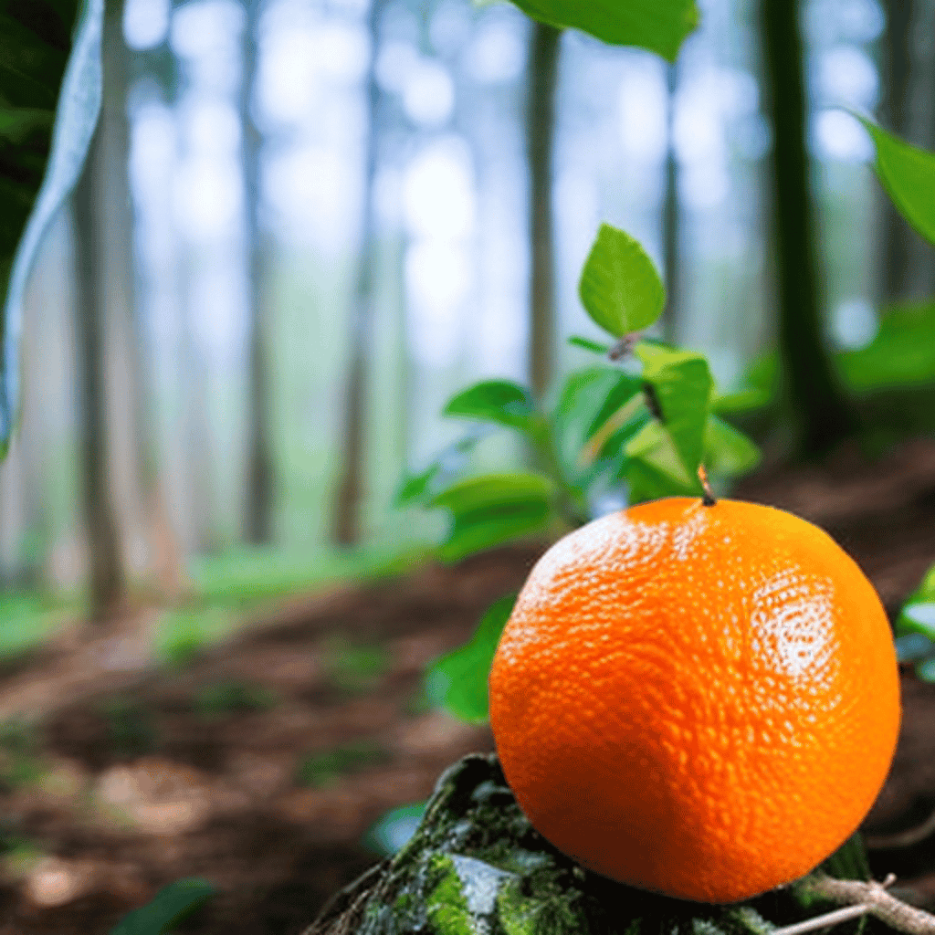 Orange in a forest