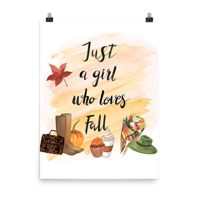 Just A Girl Who Loves Fall Art Print by Rongrong DeVoe