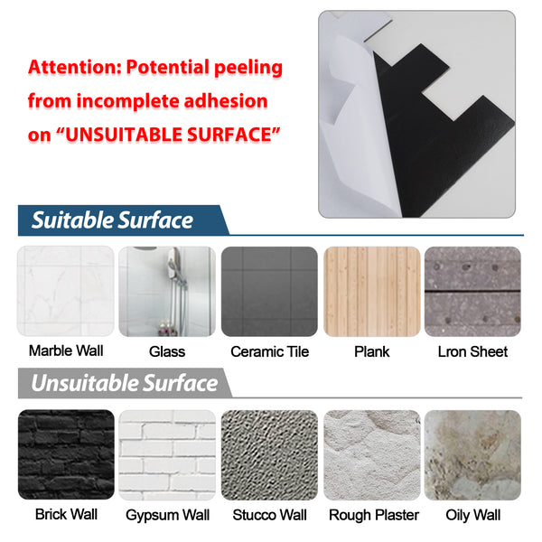 peel and stick tile suitable surface